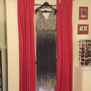 Lauren black and white polka dot maxi dress